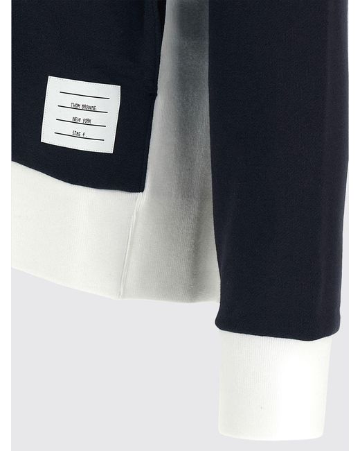 Thom Browne Blue Cotton Hoodie for men