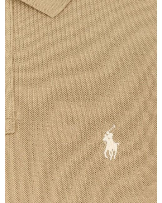 Polo Ralph Lauren Natural Pony Logo Cotton Polo Shirt for men