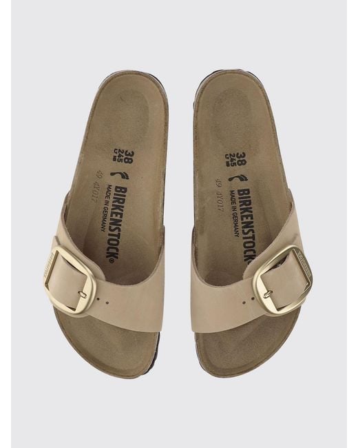 Birkenstock Natural Madrid Big Buckle Nubuck Sandals
