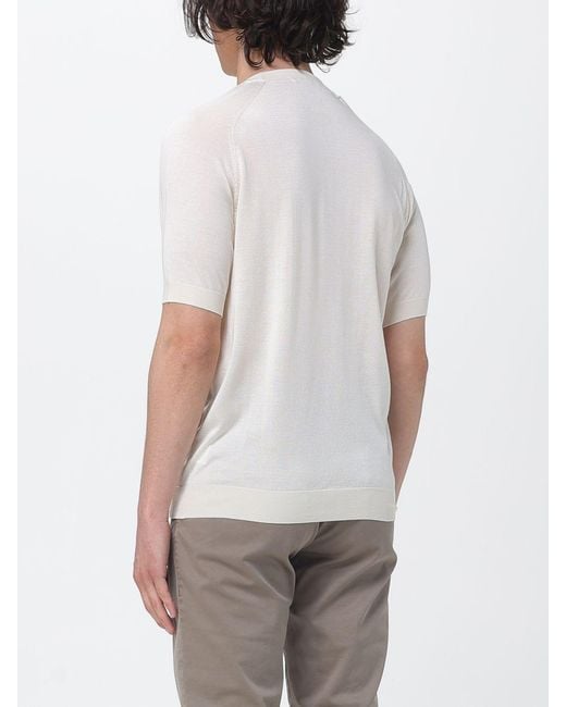 Kangra White Silk And Cashmere Crew Neck Knitwear for men