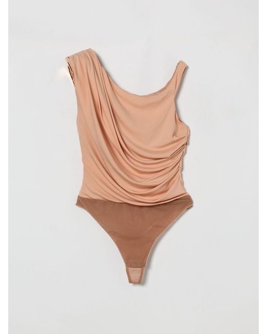 Elisabetta Franchi Red Draped Bodysuit