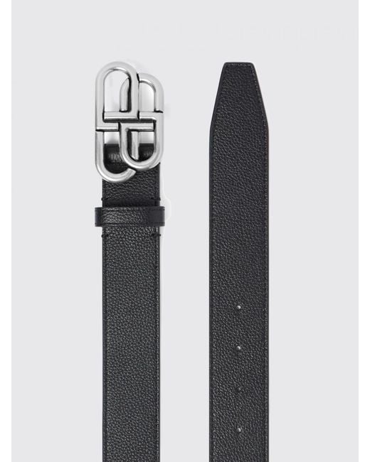 Balenciaga Black Leather Belt With Logo Buckle for men