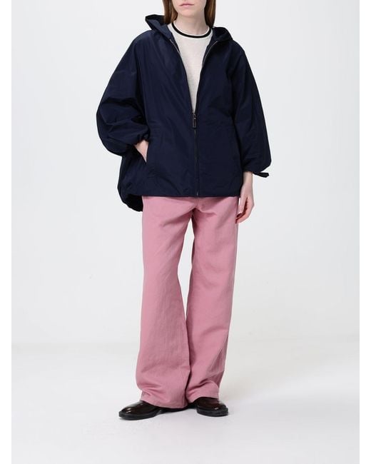 Max Mara Blue Hooded Oversized Windbreaker
