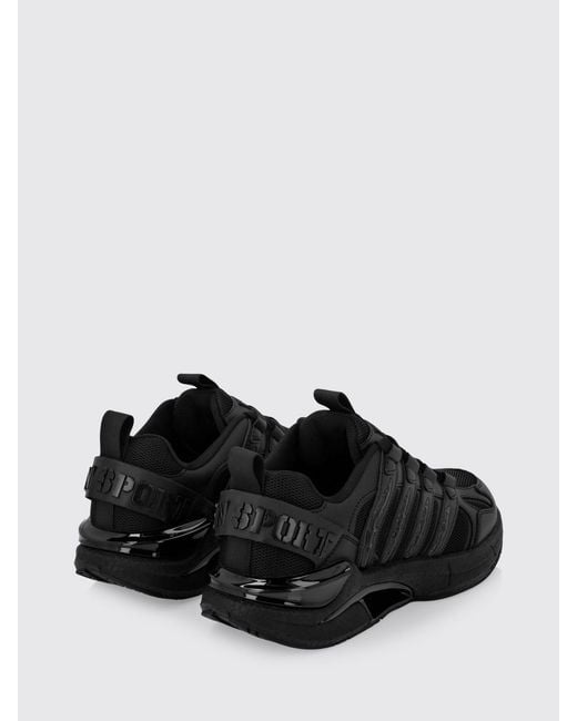 Philipp Plein Black Leather And Mesh Sneakers for men