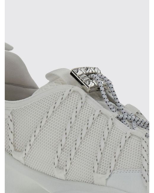 Roger Vivier White Viv' Zag Mesh Sneakers With Jewel Detail