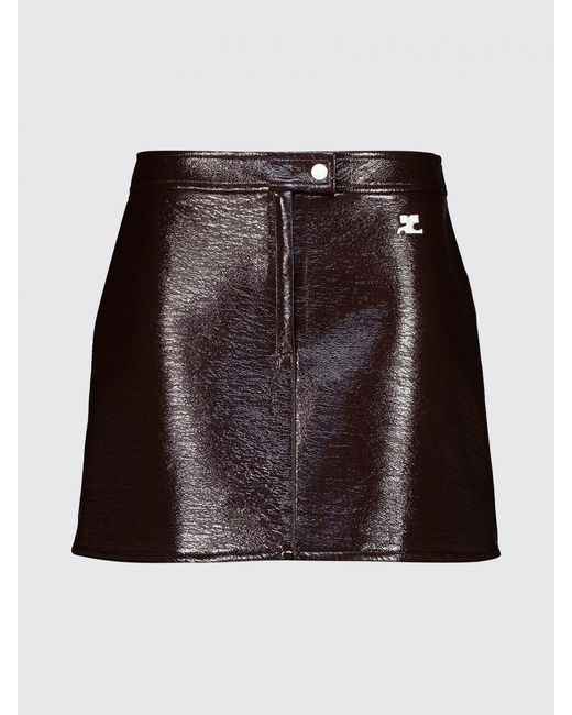 Courreges Black Courr&Egrave	Ges Patent Leather Mini Skirt