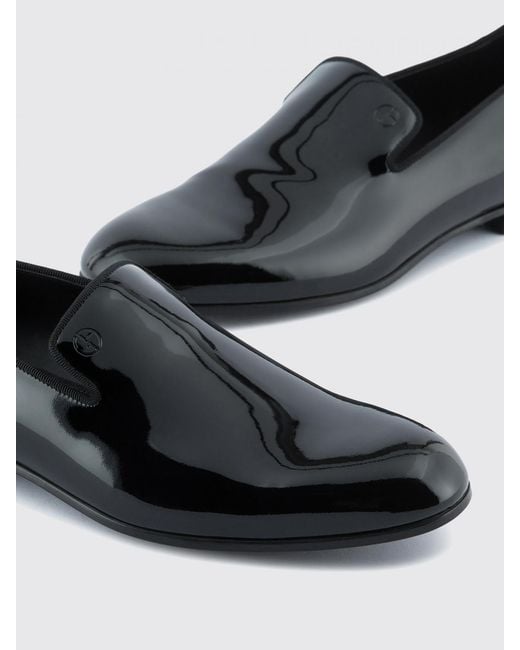 Giorgio Armani White Patent Leather Loafers for men