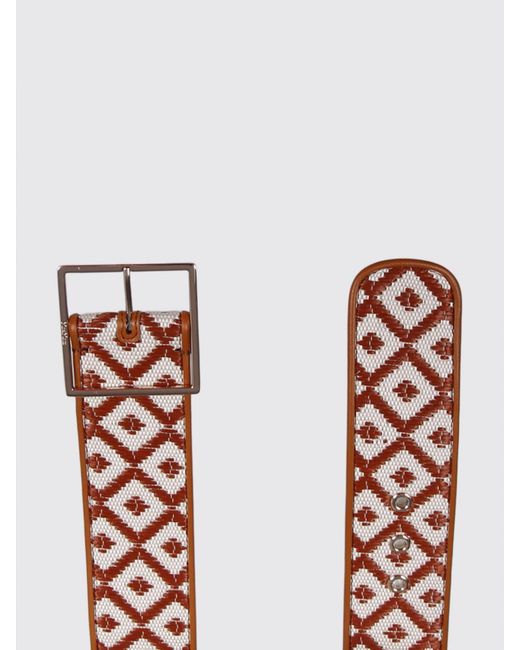 Max Mara White Palato Cotton Belt With Jacquard Diamonds