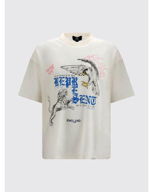 Represent Natural Relaxed Fit Cotton T-Shirt With Graphic Print And Logo for men