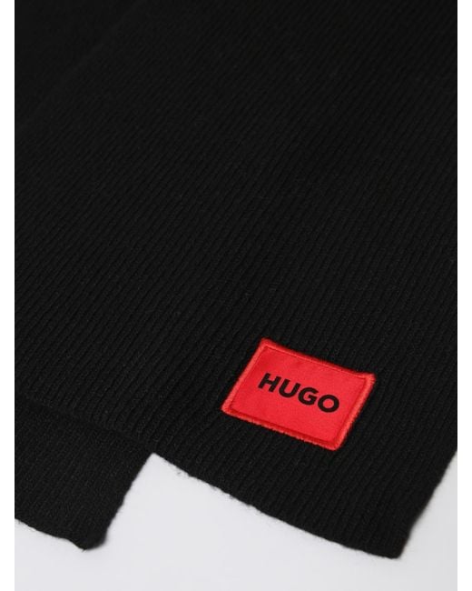 HUGO Black Scarf for men