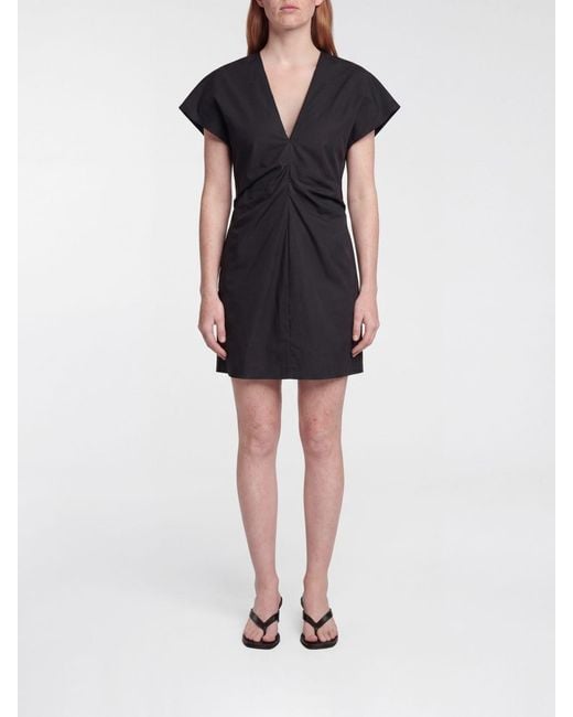 FEDERICA TOSI Black Cotton Poplin Mini Dress