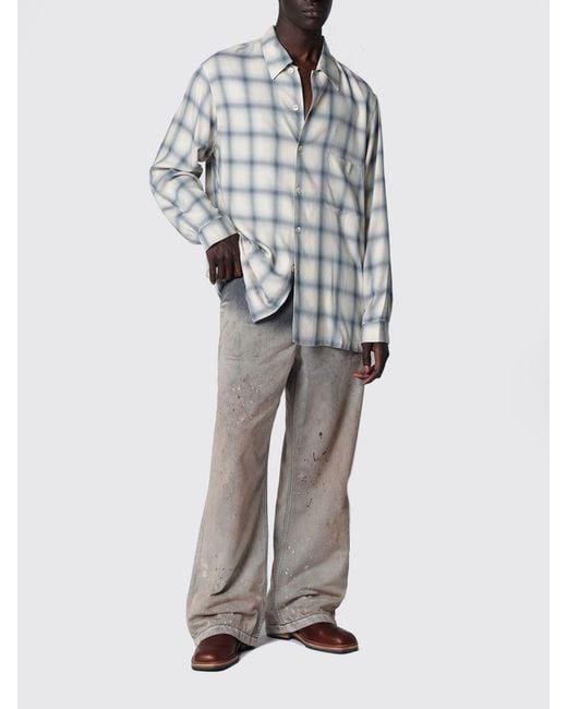 Our Legacy Gray Rig Chino Wide-Leg Denim Jeans With Abstract Print for men