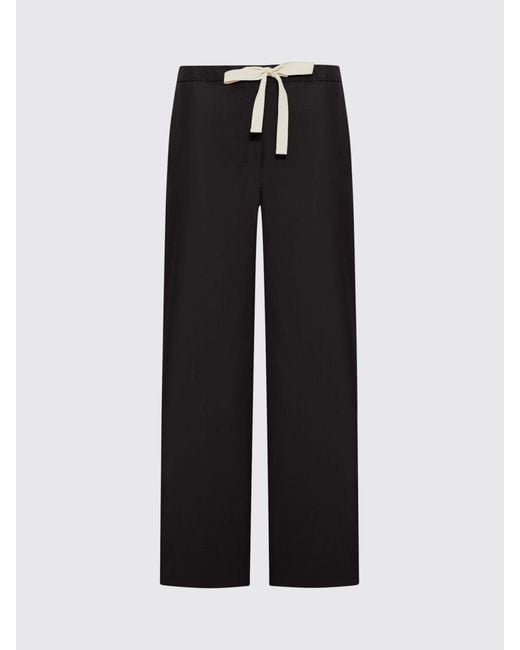 Max Mara Black Cotton Wide-Leg Trousers