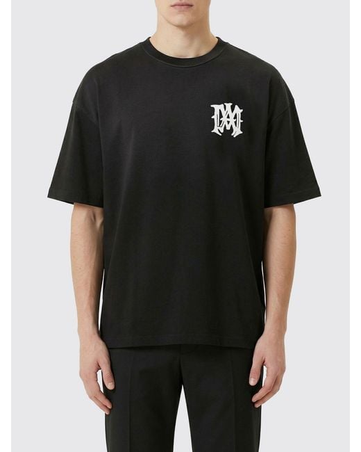 Amiri Black Cotton Logo T-Shirt for men