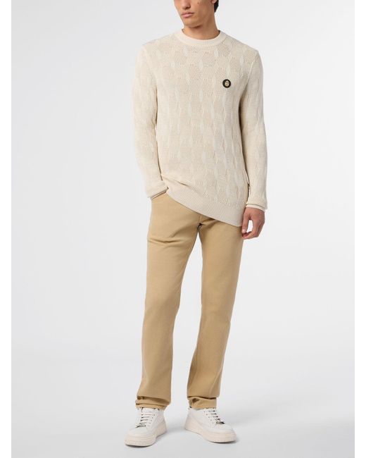 Billionaire Natural Silk And Cotton Crewneck Sweater for men