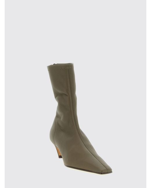 Khaite Green Arizona Nappa Leather Ankle Boots