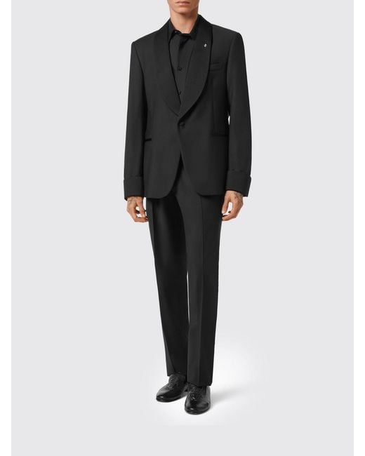 Billionaire Black Single-Breasted Wool Blazer for men
