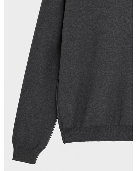 MM6 by Maison Margiela Black Contrast Stitch Wool Crewneck Jumper for men