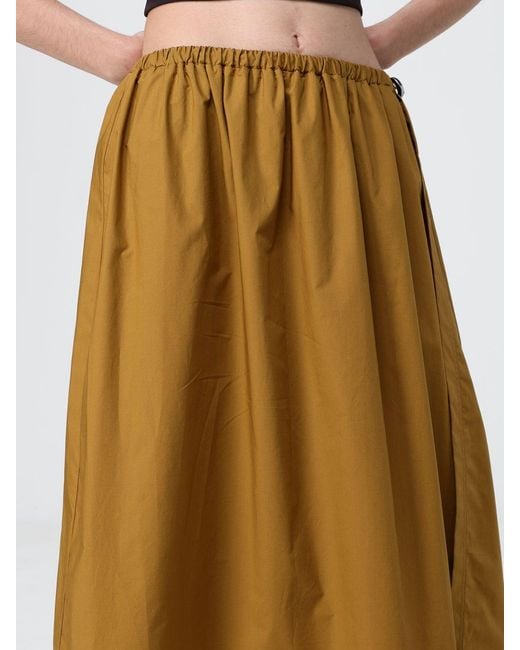 Pinko Natural Cotton Midi Skirt