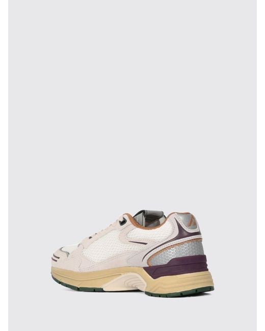 Autry White Hyperway Two-Tone Leather And Mesh Sneakers With Cut-Out Logo