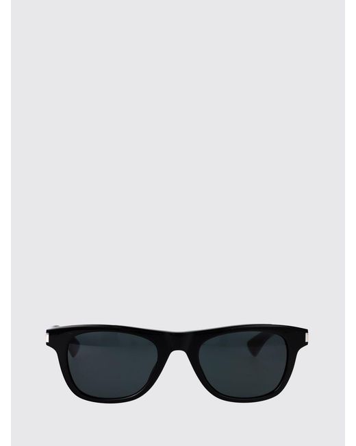Saint Laurent Black Acetate Aviator Sunglasses With Rectangular Shape for men