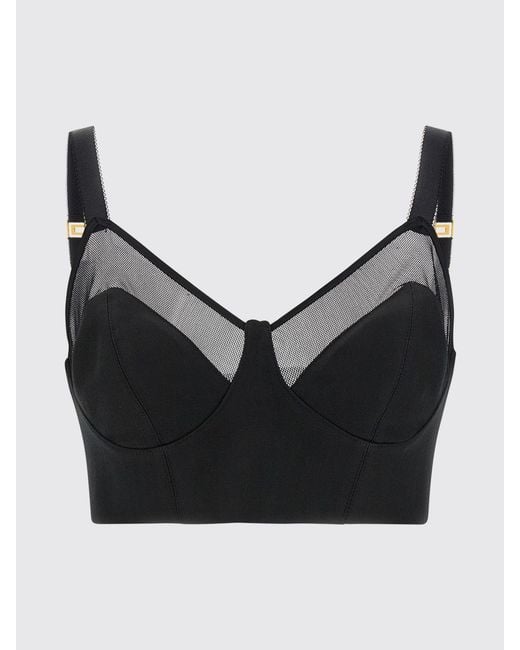 Elisabetta Franchi Black Cropped Bustier Top