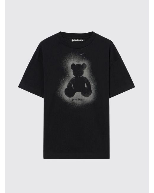 Palm Angels Black Printed Cotton T-Shirt for men