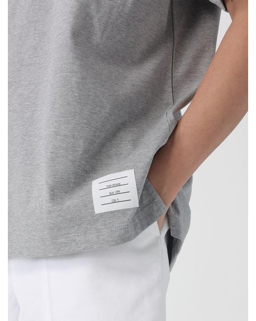 Thom Browne Gray Basic Cotton T-Shirt for men