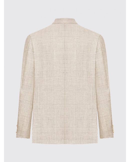 Lardini Natural Single-Breasted Linen And Cotton Blazer for men