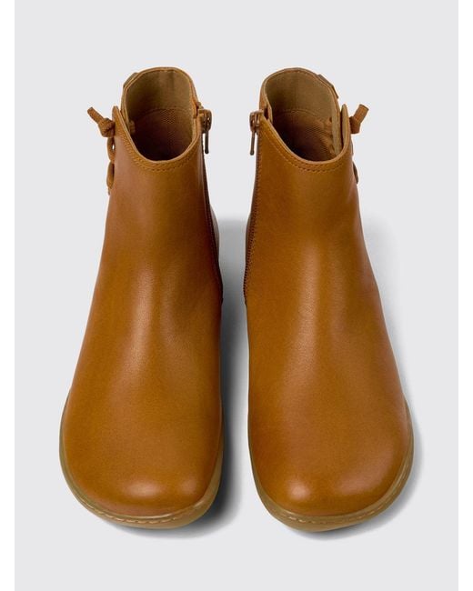 Camper Brown Flat Ankle Boot