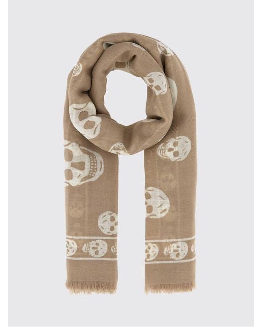 McQueen Natural Skull Jacquard Modal Scarf