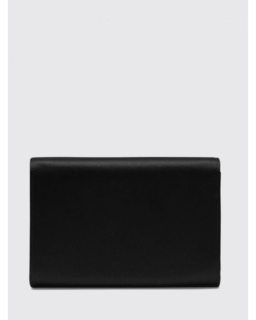 Roger Vivier Black Efflorescence Satin Pouch With Jewel Buckle