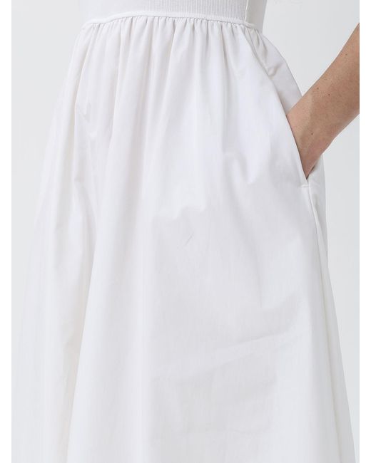 Tommy Hilfiger White Off-The-Shoulder Midi Dress