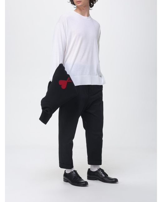 AMI Blue Wool Crew-Neck Pullover for men
