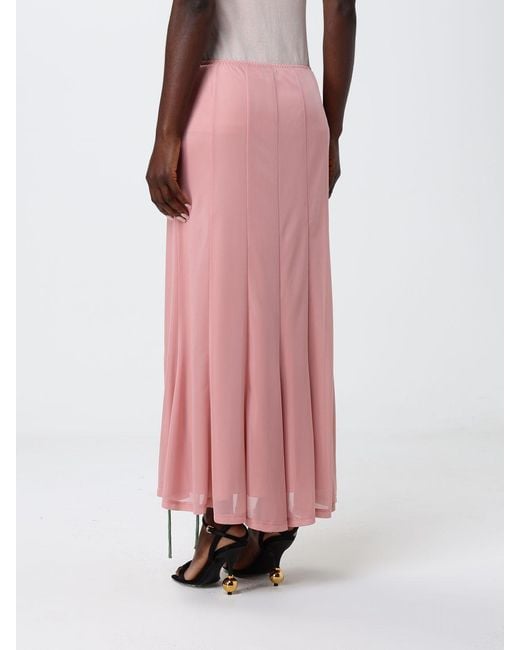 Moschino Couture Pink Jersey Midi Skirt With Applied Flowers
