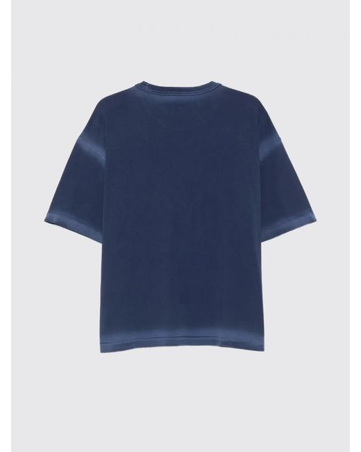 YMC Blue Cotton And Linen T-Shirt for men