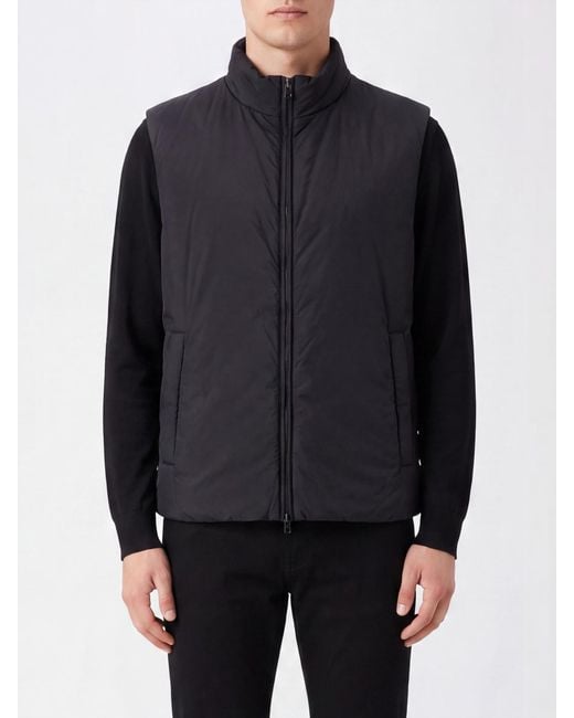 Herno Blue High Neck Water-Repellent Padded Gilet for men