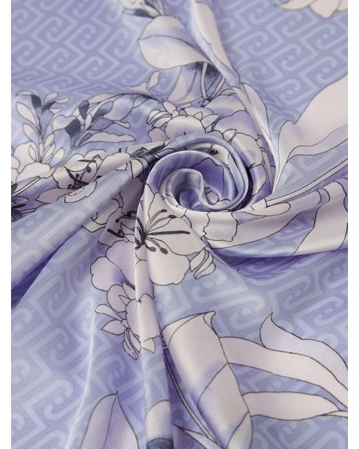 Liu Jo Blue Peony Printed Polyester Foulard
