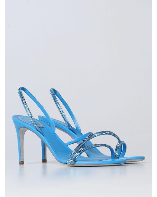 Rene Caovilla Blue Heeled Sandals