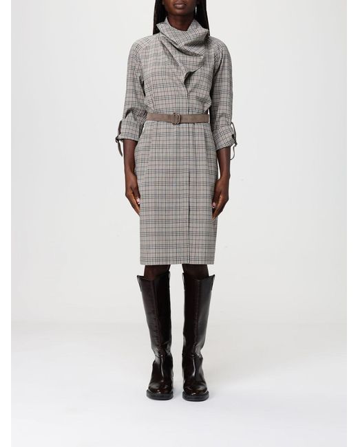 Burberry Gray Wool Blend Shirt Dress
