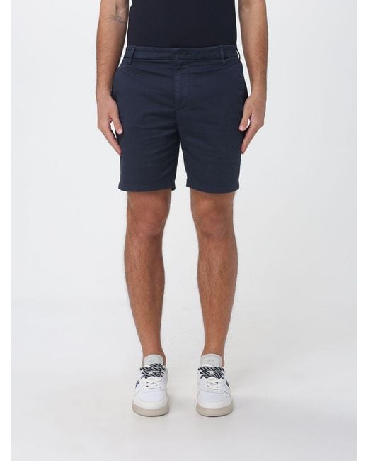 Dondup Blue Stretch Cotton Chino Shorts for men