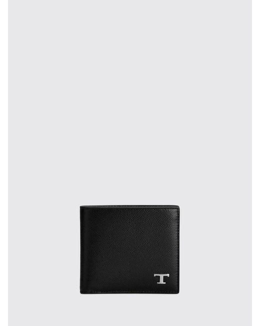 Tod's White T Timeless Grained Leather Wallet for men
