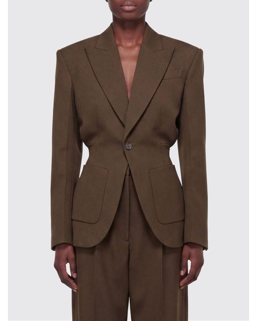 Blazer De Lana De Botonadura Sencilla Phoebe Philo de color Brown