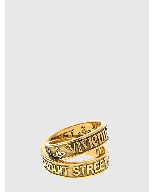 Vivienne Westwood Metallic Amos Lettering Logo Band Ring