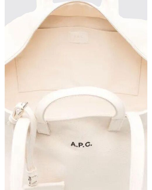 A.P.C. Natural Le Drummer Cotton Canvas Bag