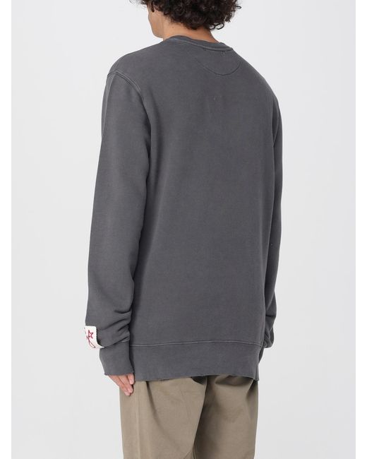 Golden Goose Deluxe Brand Gray Cotton Sweatshirt With Logo for men