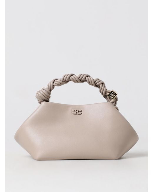 Ganni Natural Leather Top-Handle Shoulder Bag