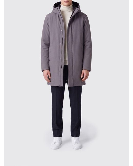Herno Gray Knee-Length Polyester Parka With Adjustable Hood And Fleece Lining for men