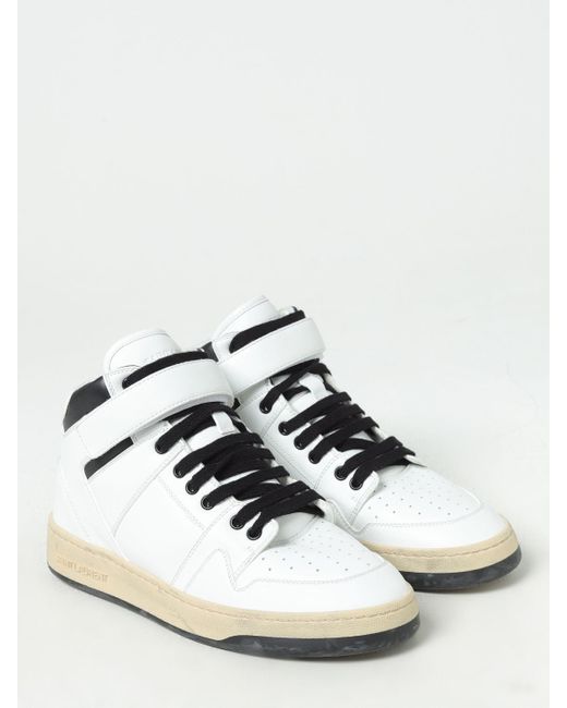 Sneakers in pelle di Saint Laurent in White da Uomo