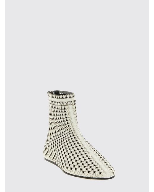 Isabel Marant White Ferix Perforated Heart Leather Ankle Boots